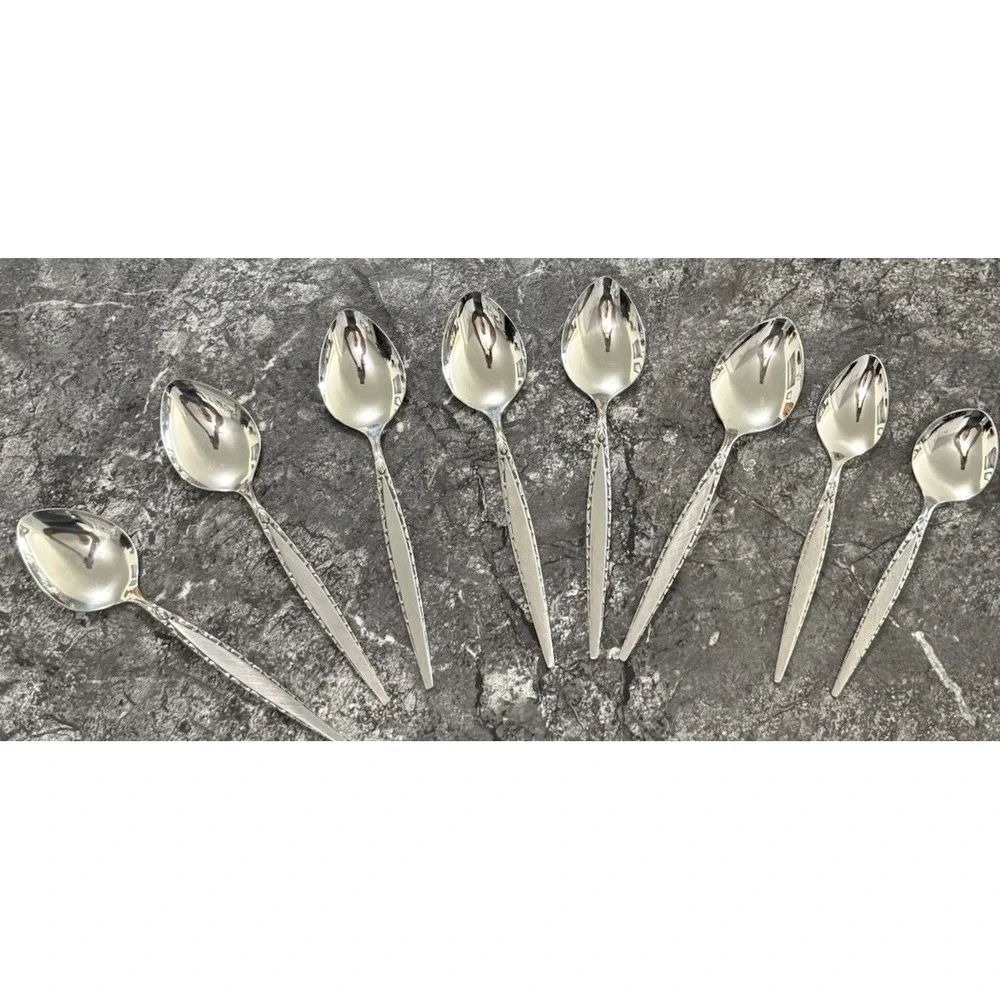 Oneida Community Stainless Venetia 6 Oval Soup Spoons Table 1 Small Oval 1 Tsp